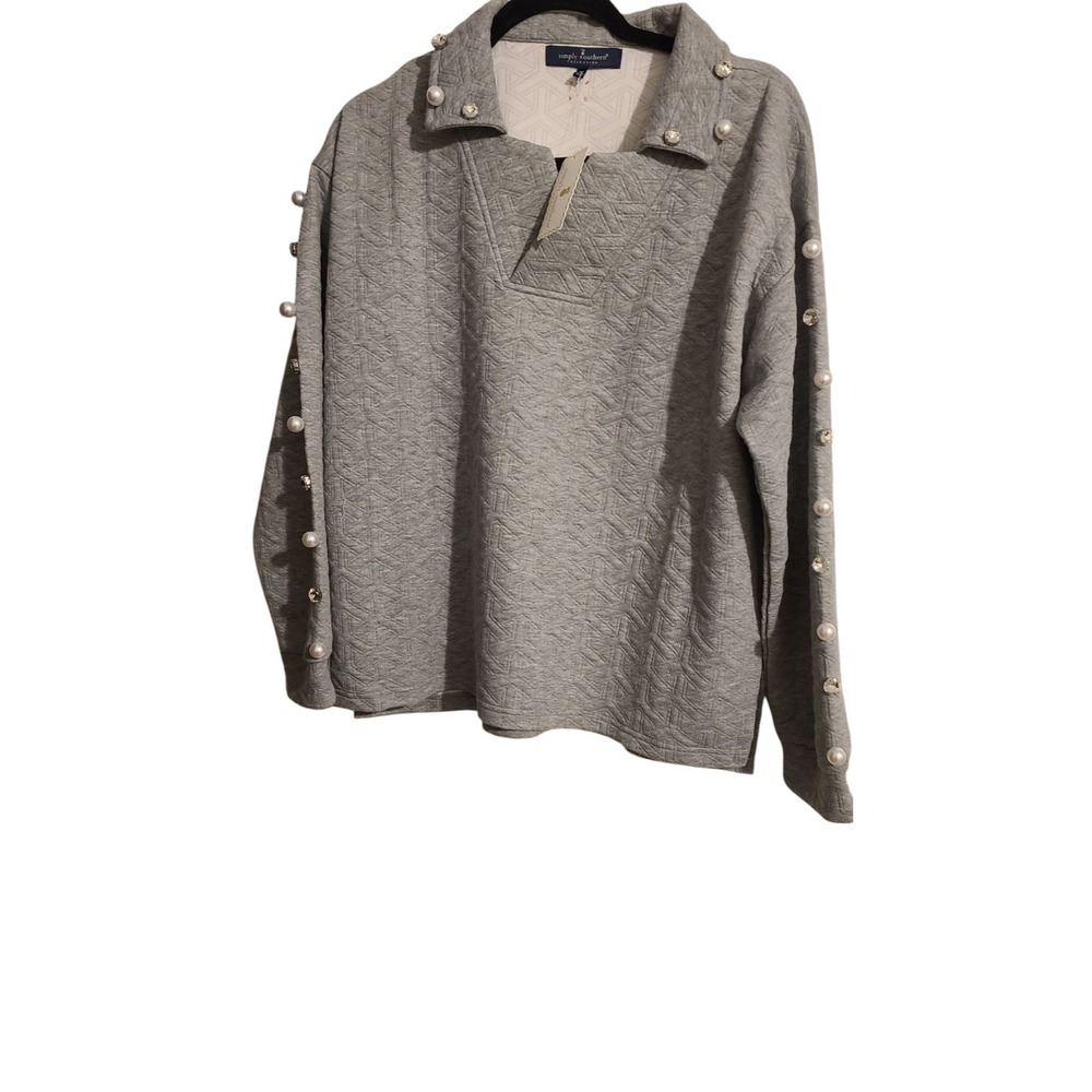 Simply Southern Size Medium Pullover with jewels on top